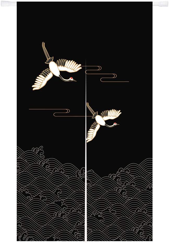 Ofat Home Japanese Painting Hokusai Noren The Great Wave Off Kanafawa and Artistic Doorway Curtain Tapestry for Wall Hanging Bedroom Decor, Red, Customizable, 33.5"x 59"