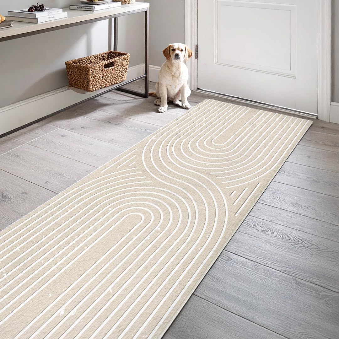 Muddy Mat® Plaid 2x3 Washable Area Rugs for Living Room, Bedroom & Dining Room – Modern Soft Low Pile Non Slip Carpet – Pet Friendly Waterproof Foldable Rugs for Home