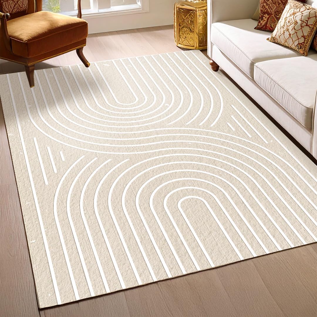 Muddy Mat® Plaid 2x3 Washable Area Rugs for Living Room, Bedroom & Dining Room – Modern Soft Low Pile Non Slip Carpet – Pet Friendly Waterproof Foldable Rugs for Home