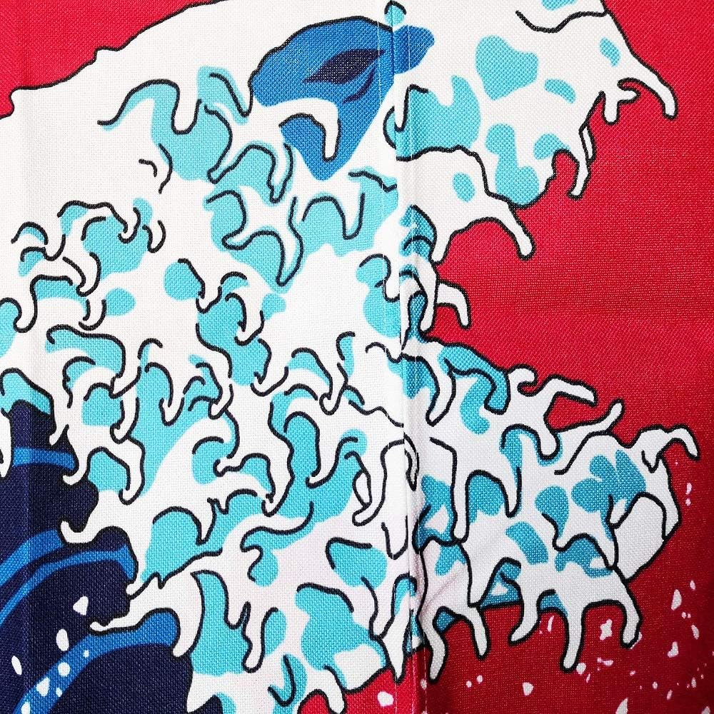 Ofat Home Japanese Painting Hokusai Noren The Great Wave Off Kanafawa and Artistic Doorway Curtain Tapestry for Wall Hanging Bedroom Decor, Red, Customizable, 33.5"x 59"