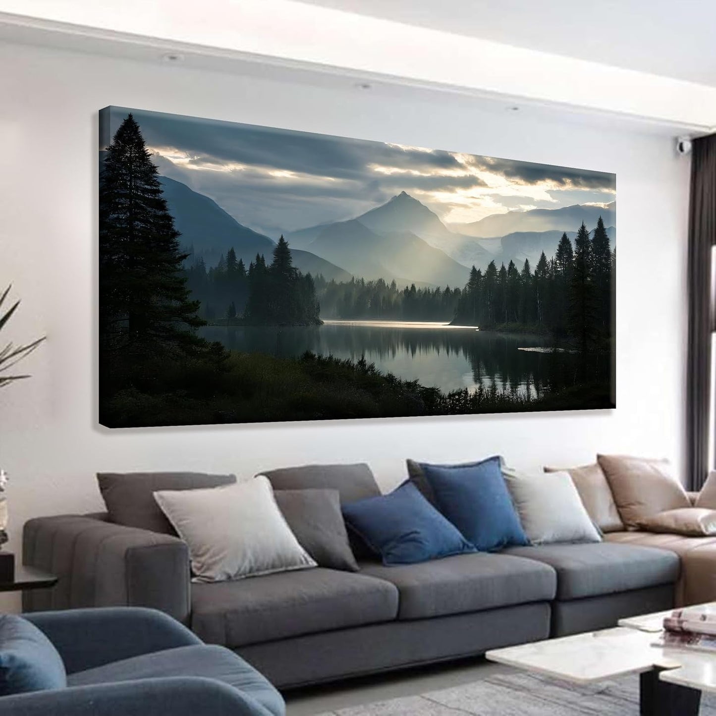 Canvas Art Wall Decor For Living Room Wall Art For Bedroom Modern Office Wall Decorations Forest River Landscape Paintings Pictures Artwork Aesthetic 20x40 In