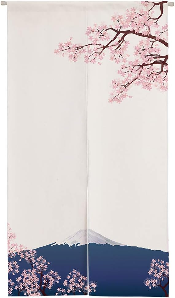 Ofat Home Japanese Painting Hokusai Noren The Great Wave Off Kanafawa and Artistic Doorway Curtain Tapestry for Wall Hanging Bedroom Decor, Red, Customizable, 33.5"x 59"