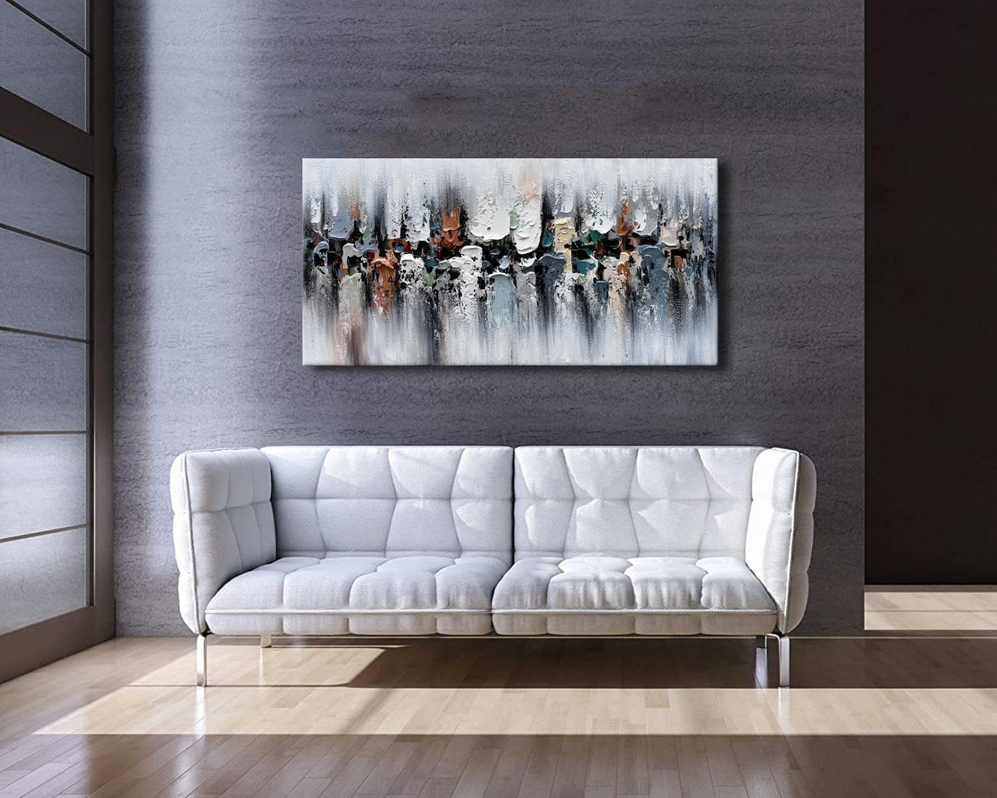 zoinart Hand Painted Modern Oil Paintings on Canvas Large Abstract Textured Canvas Wall Art, Abstract Paintings Framed Artwork for Home Decorations Ready to Hang