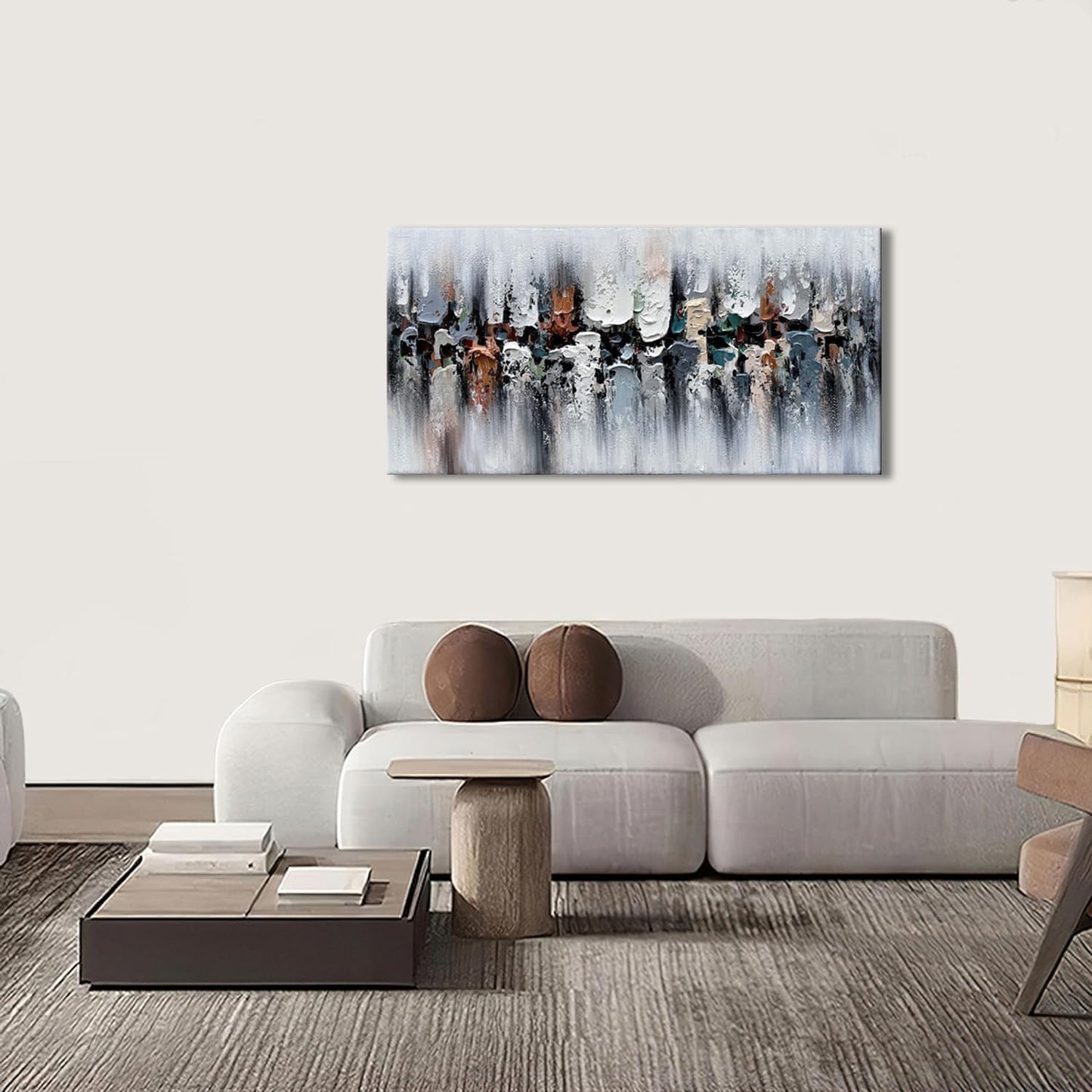 zoinart Hand Painted Modern Oil Paintings on Canvas Large Abstract Textured Canvas Wall Art, Abstract Paintings Framed Artwork for Home Decorations Ready to Hang
