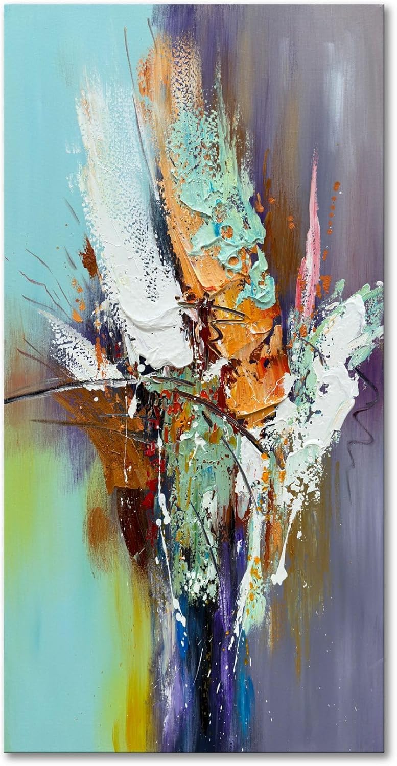 zoinart Hand Painted Modern Oil Paintings on Canvas Large Abstract Textured Canvas Wall Art, Abstract Paintings Framed Artwork for Home Decorations Ready to Hang