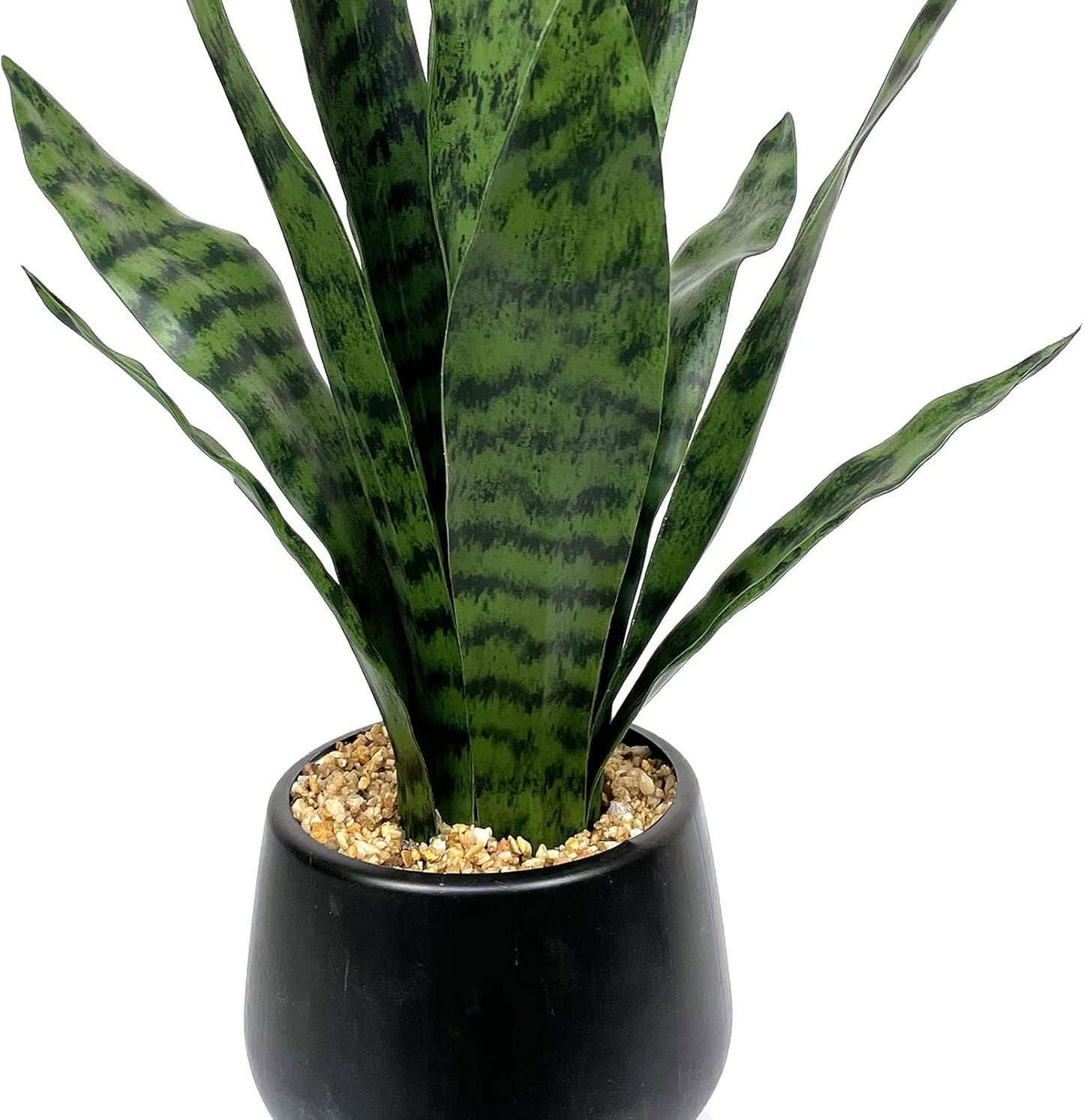 Ollain Artificial Snake Plant with Potted 23.6" Fake Plastic Sansevieria Faux Plants in Pot for Outdoor Window Box Verandah Planter Indoor Outside Home Garde Office Room Gardening Decoration