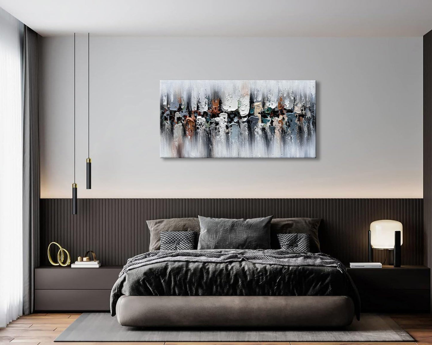 zoinart Hand Painted Modern Oil Paintings on Canvas Large Abstract Textured Canvas Wall Art, Abstract Paintings Framed Artwork for Home Decorations Ready to Hang