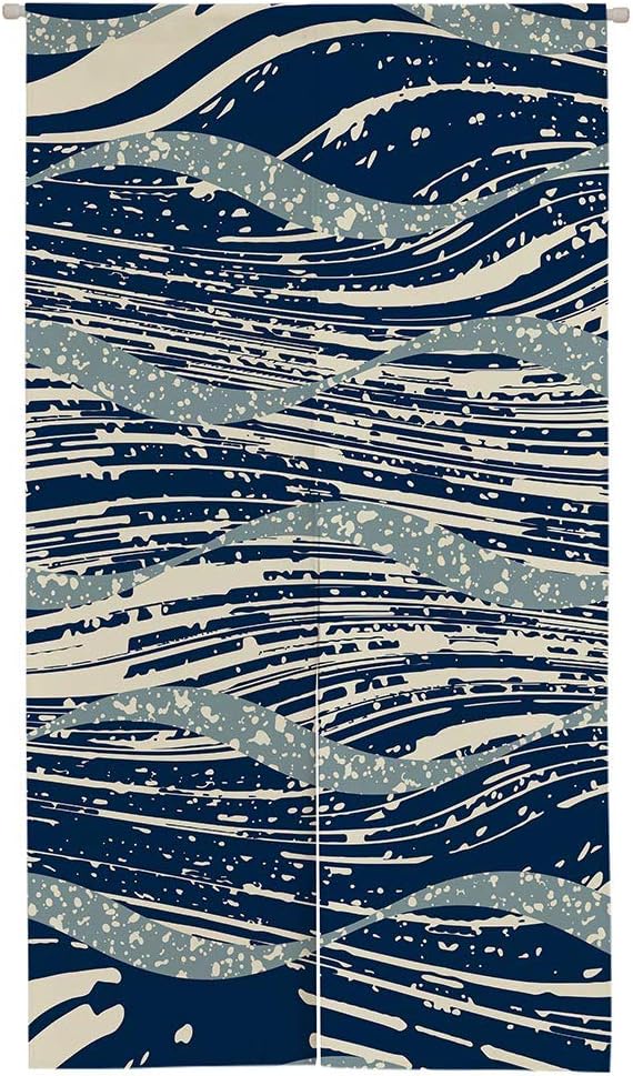 Ofat Home Japanese Painting Hokusai Noren The Great Wave Off Kanafawa and Artistic Doorway Curtain Tapestry for Wall Hanging Bedroom Decor, Red, Customizable, 33.5"x 59"