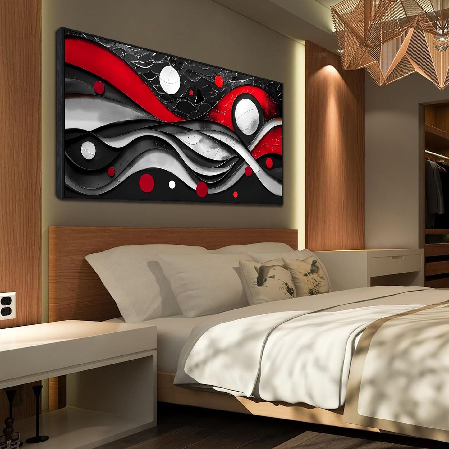 Ouzzlie White Canvas Wall Art Abstract Landscape Wall art Nature Pictures Wall Decor for Living Room 29" x 59"