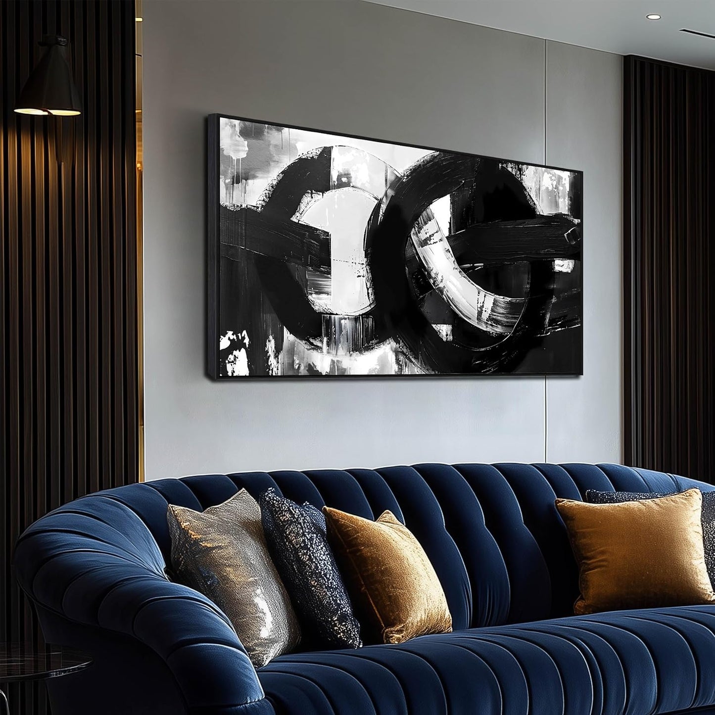 Ouzzlie White Canvas Wall Art Abstract Landscape Wall art Nature Pictures Wall Decor for Living Room 29" x 59"